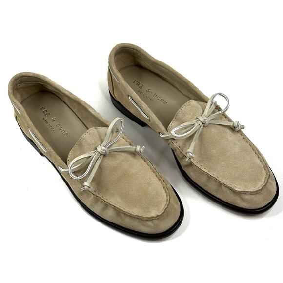 rag & bone Carter Womens Macadamia Suede Boat Shoes Size EU 41/US 10.5 New $328 - Picture 1 of 10